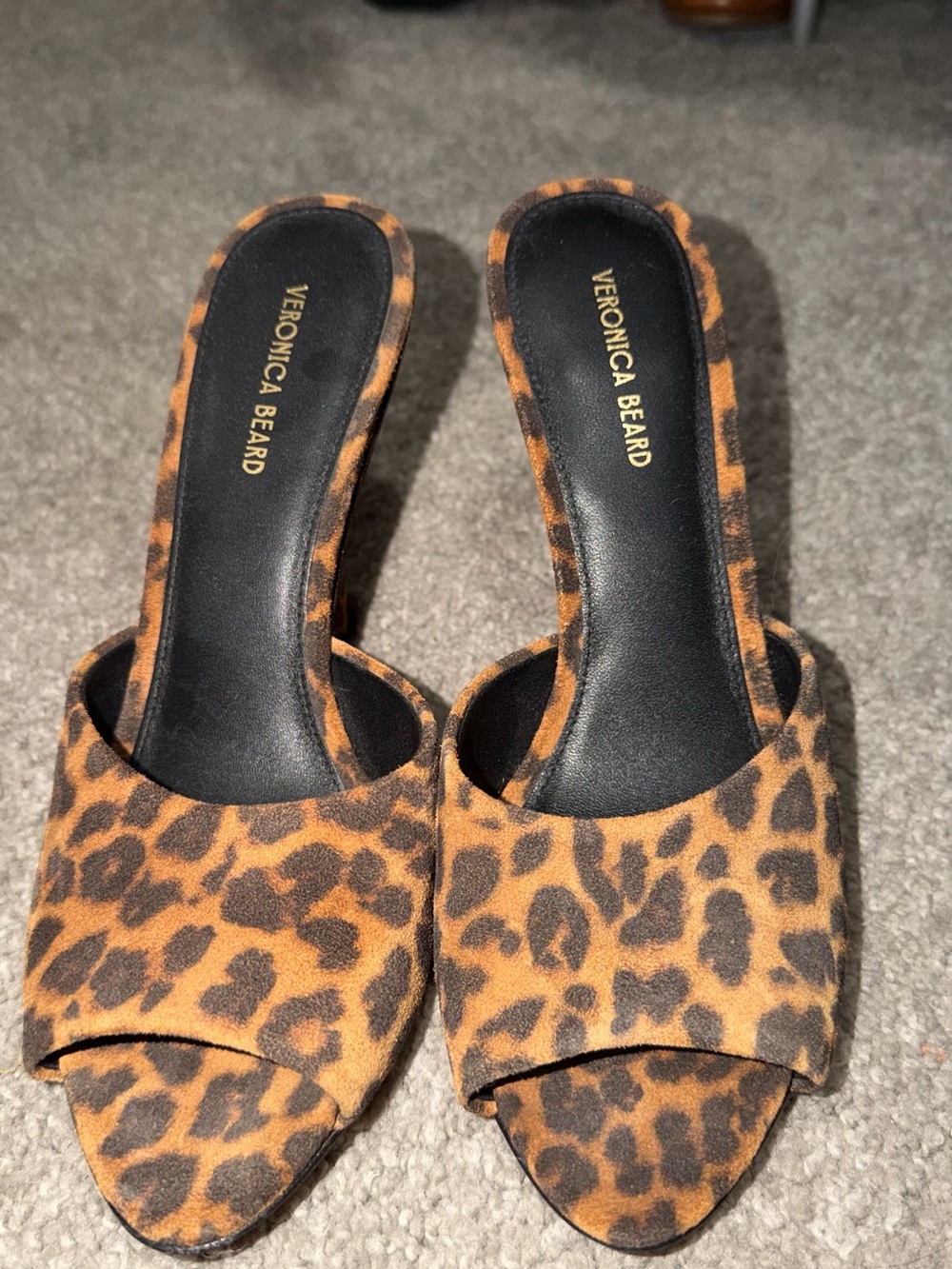 Veronica Beard Leopard-Pattern Open-Toe Slide Mules - Brown/Black